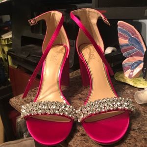 Hot pink Jewel by Bagdley Mischka high heel shoes